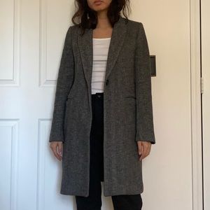 Zara Grey Herringbone Coat size Small